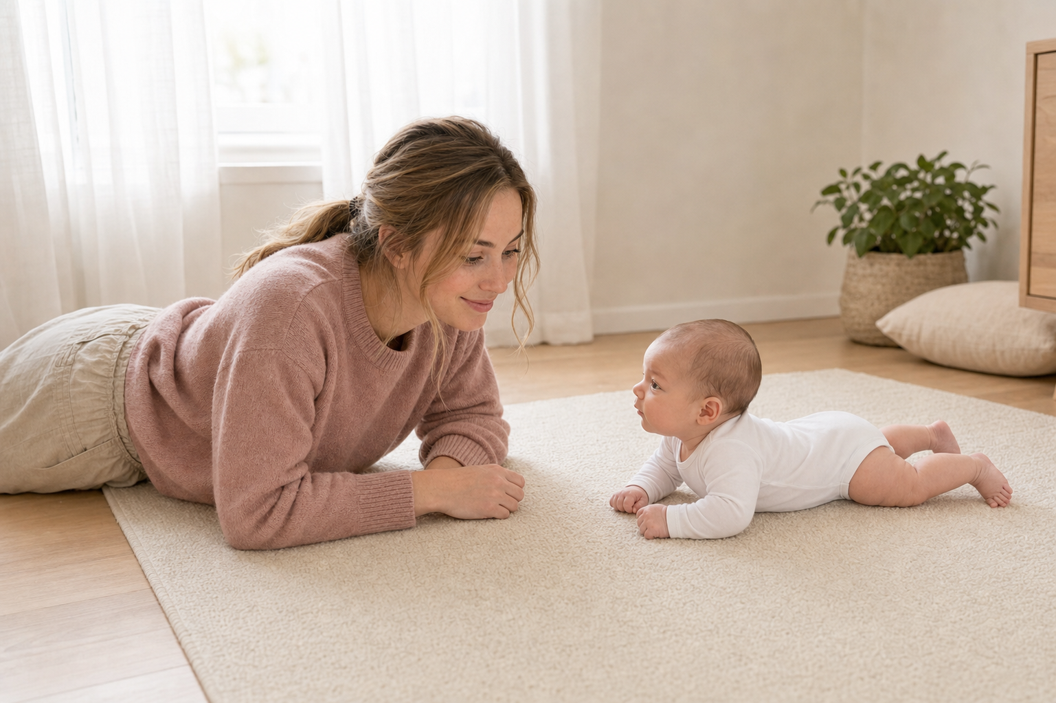 Uitvoering: Buiktijd (tummy time)