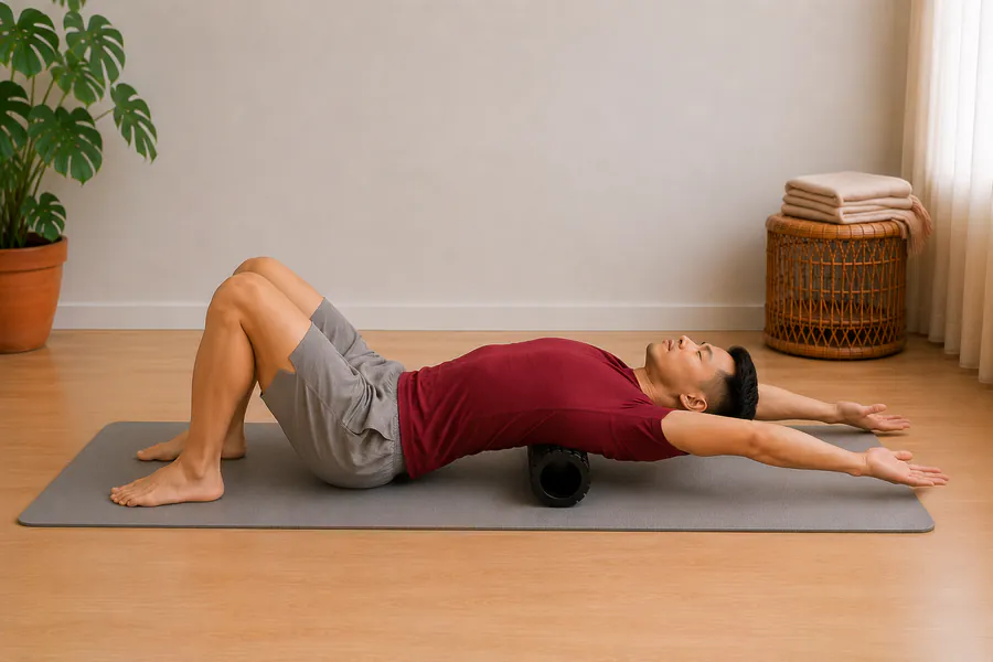 Uitvoering: Bovenrug strekken op foam roller