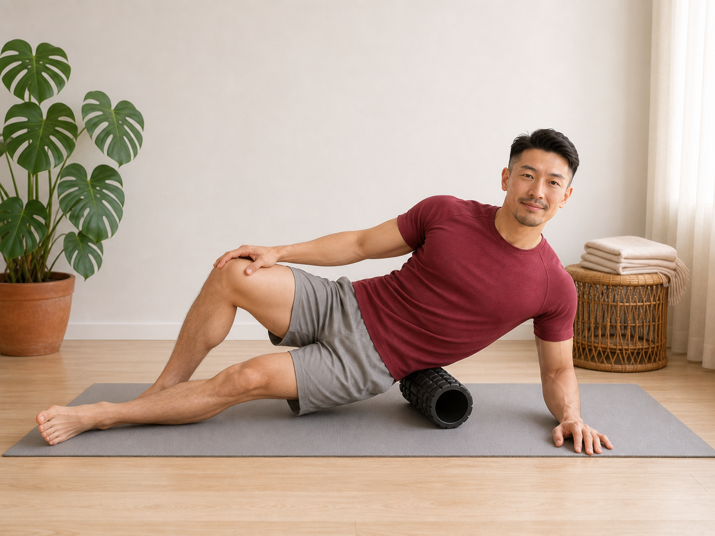 Uitvoering: Quadratus lumborum foamrollen (zijflank lage rug)