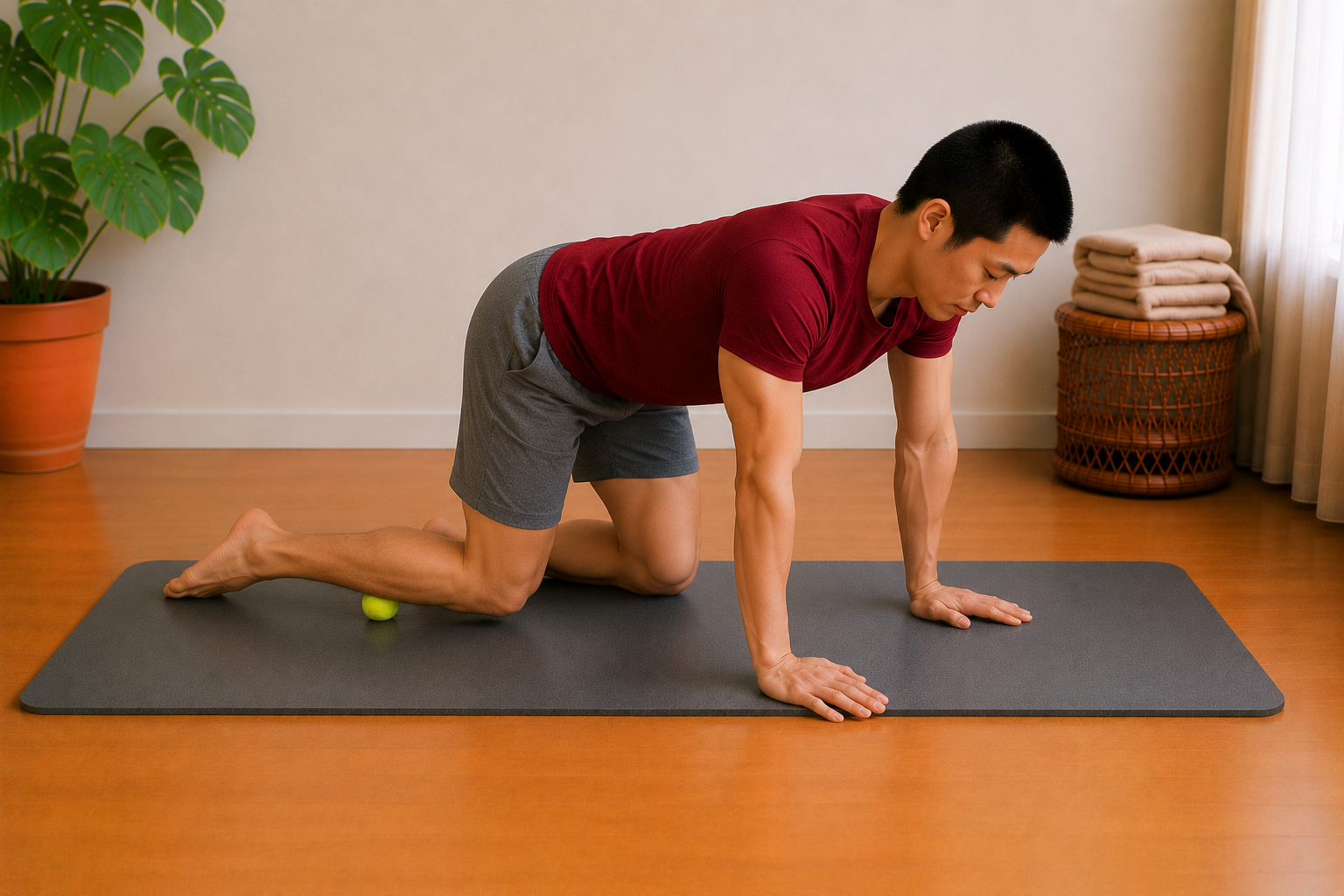 Uitvoering: Tennisbal scheen (tibialis anterior)