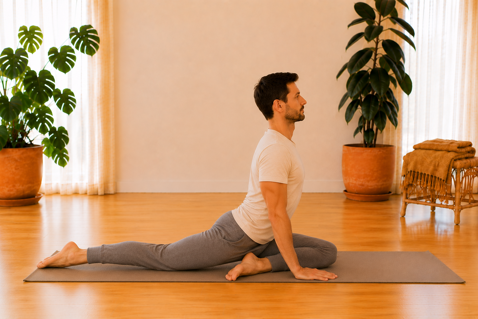 Uitvoering: Duif-houding (yoga)